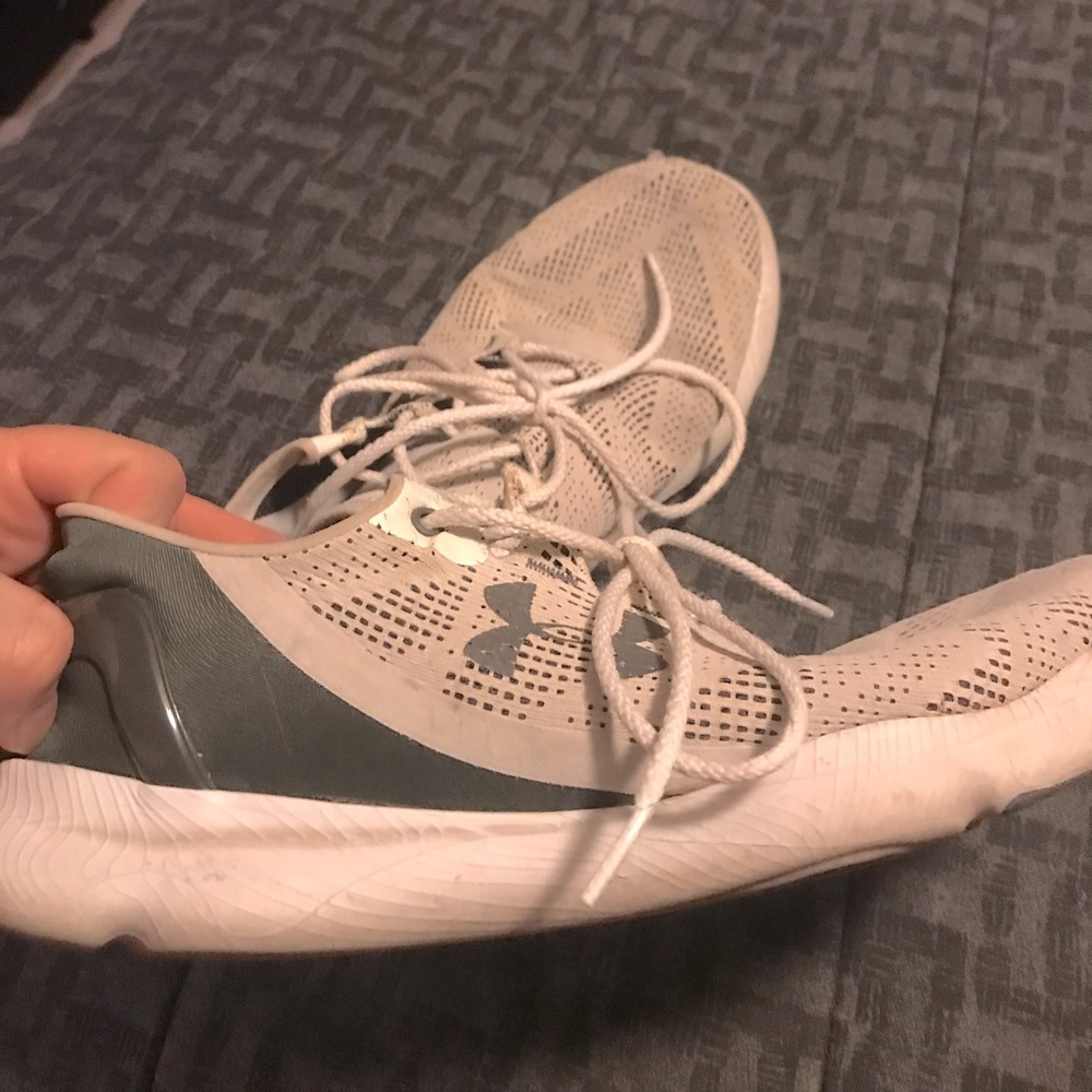 Grey and white under armor